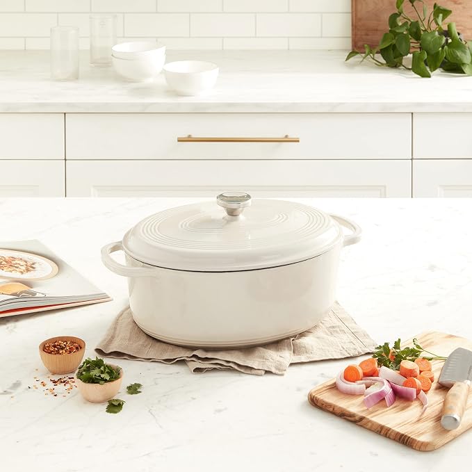 Lodge 7 Quart Enameled Cast Iron Oval Dutch Oven - Image 9