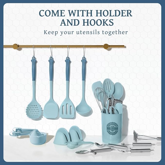 Kikcoin 43Pcs Large Kitchen Utensils Set - Image 7