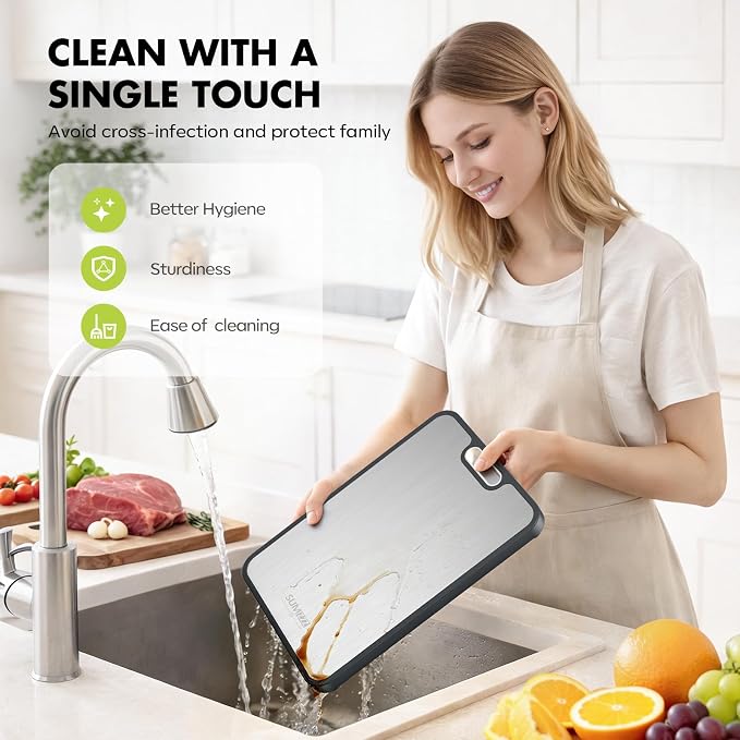 Sumzzz Titanium Cutting Board for Kitchen, Cutting Board Double Sided Food Grade - Image 7