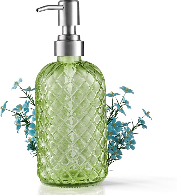 14 Oz Refillable Glass Soap Dispenser by Kaishun