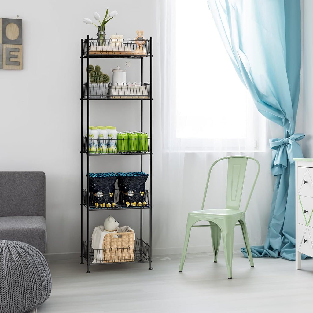 5 Tier Water Bottle Storage Rack Freestanding Metal Water Bottle