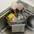 Corner Sink Organizer, Self-Adhesive Kitchen Storage Rack by AMOICHIC