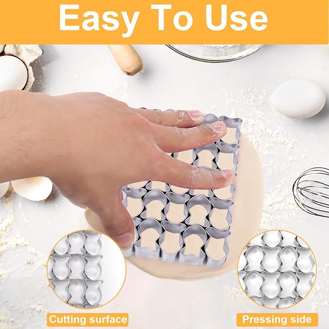 AIERSA 2Pcs Gold Fish Cracker Cutter, 25 Cavity Fish Cookie Cutter, Mini Gold - Image 7