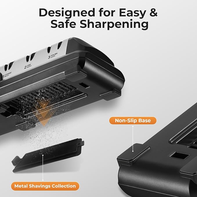 Kitchen Professional Electric Knife Sharpener: 3-Stage 100% Diamond Abrasives - Image 7