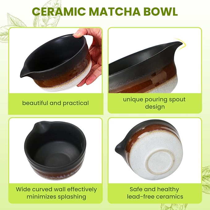 Matcha Whisk Set, Ceramic Matcha Kit Desert Style, Matcha Whisk and Bowl - Image 4
