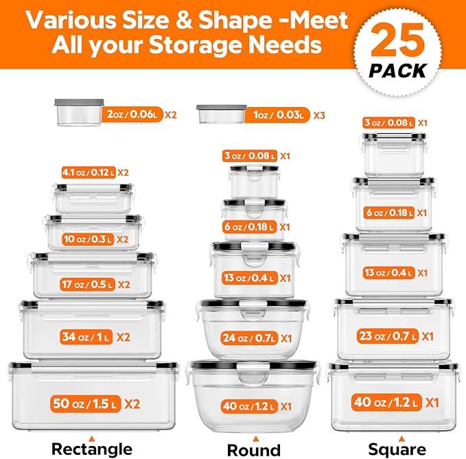 50 PCS Food Storage Containers - Image 2