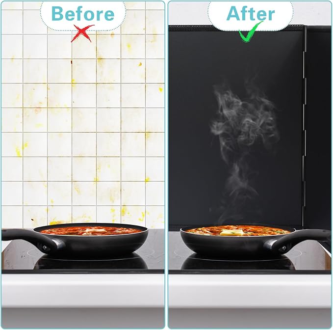 4 Sided Oil Splatter Guard Grease Splatter Guard Stove Splatter Guard, Splatter - Image 2
