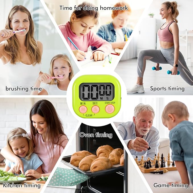 6 Pack Multi-Function Electronic Timer, Learning Management, Suitable - Image 6
