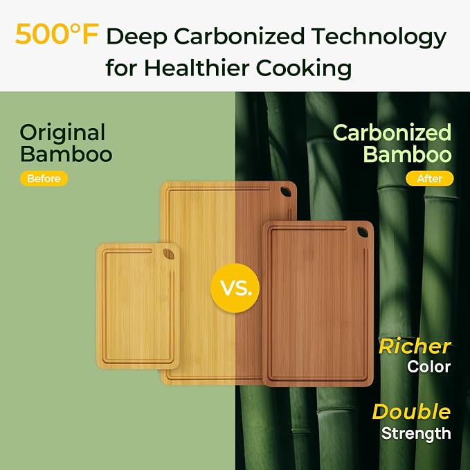 Keechee Bamboo Cutting Board, Durable Wood Cutting Boards - Image 2