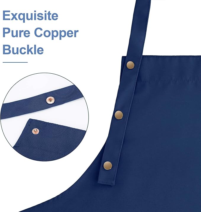 Apron for Men Women with Adjustable Straps and Large Pockets, Canvas Cotton - Image 2