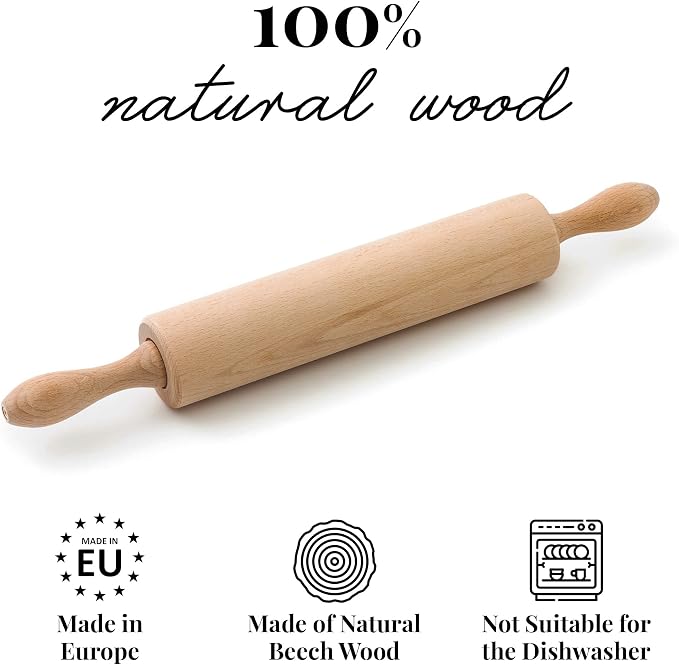 tuuli Kitchen Professional Classic Wooden Rolling Pin - Image 3