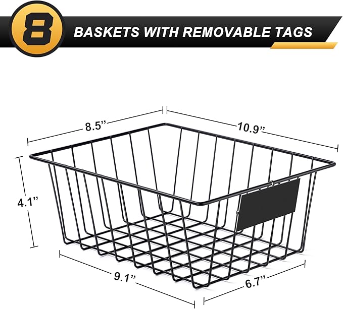 8 Pack Wire Storage Baskets for Organizing - Image 6