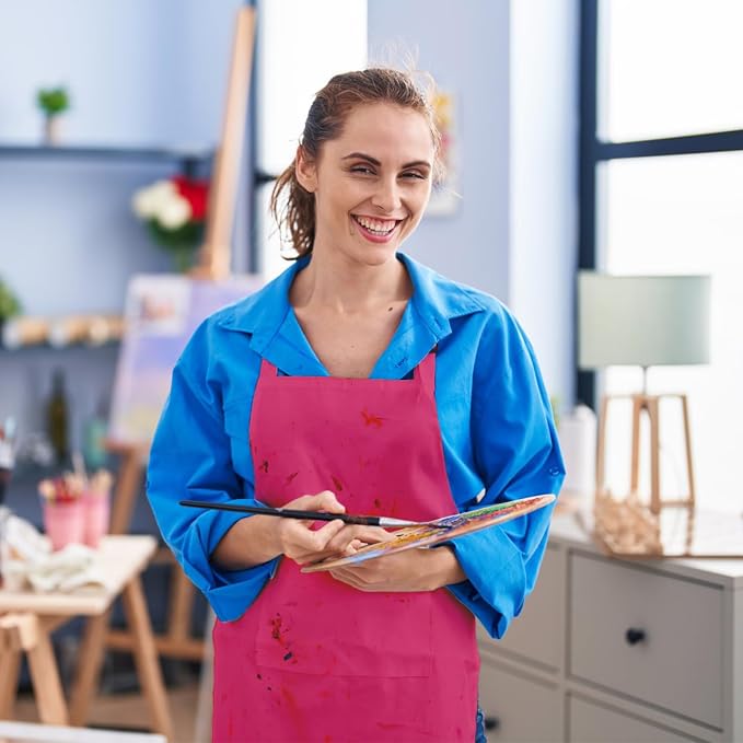 15 Pcs Adult Aprons Bulk with Pockets Adjustable Bib Chef Apron - Image 6