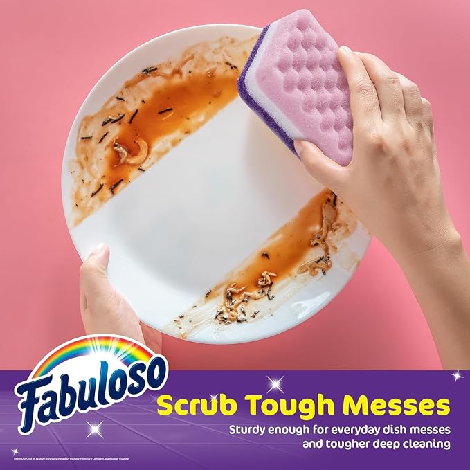 Fabuloso Scratch-Free Kitchen Dish Sponges, Counters and Sinks, Tough on Messes - Image 3