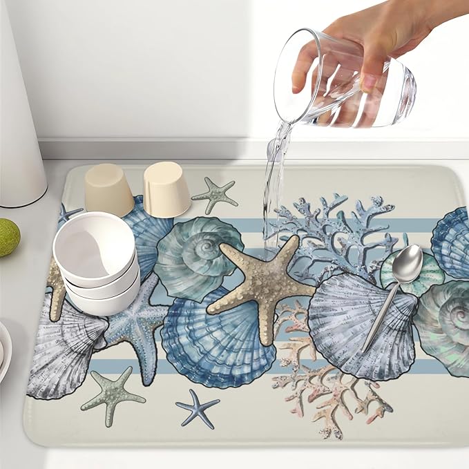 Nautical Coastal Dish Drying Mat - Image 6