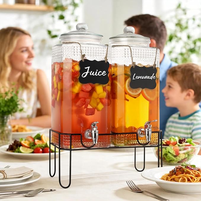 2 Gallon Glass Drink Dispensers - Image 5