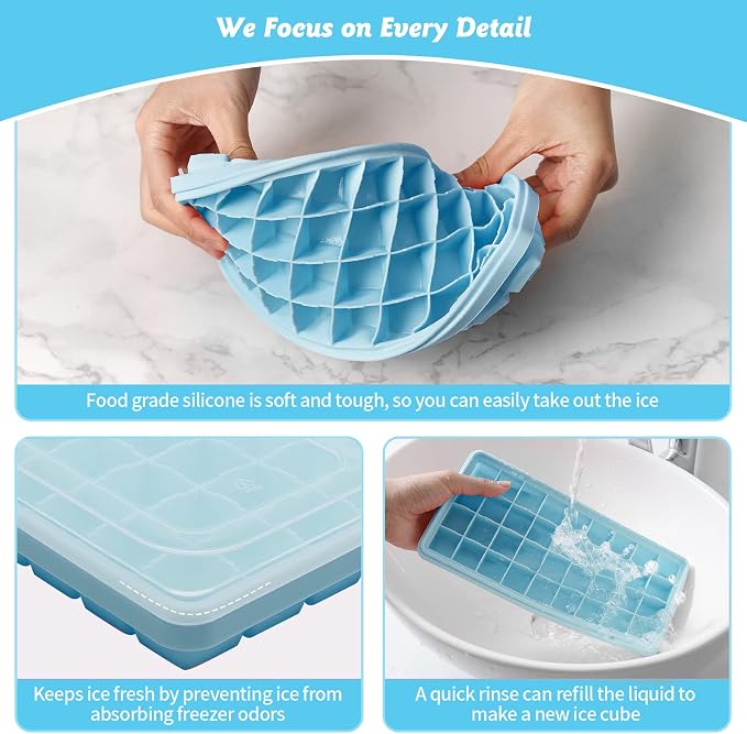 Silicone Ice Cube Tray with Leak-Proof Lid & Storage Bin - Image 5