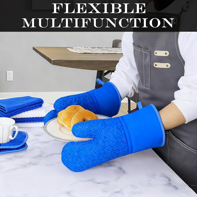 Oven Mitts and Pot Holders Sets 6pcs, Kitchen Oven Glove, High Heat Resistant - Image 5