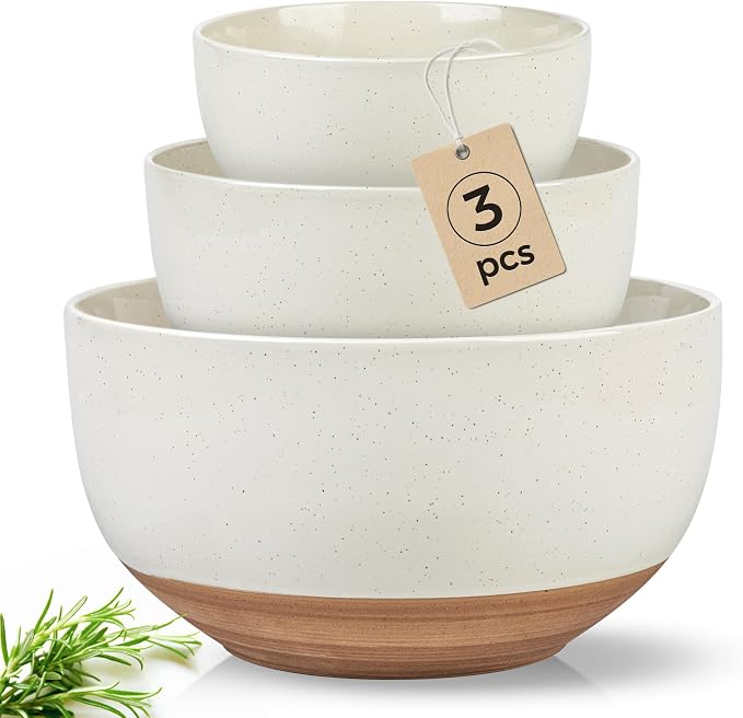 AmorArc Ceramic Mixing Bowls|Nesting Bowls Set of 3 by AmorArc