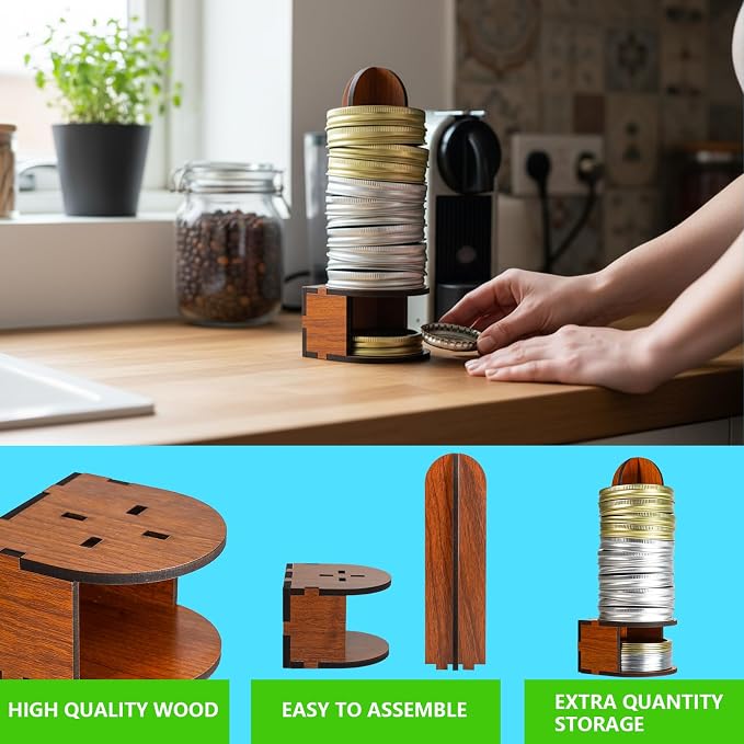Canning Lid Rack Organizer, Space-Saving Kitchen Countertop Storage Accessory - Image 7