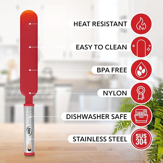 Silicone Spatula Set, 17 Piece Baking Utensils, Nylon and Stainless Steel - Image 3