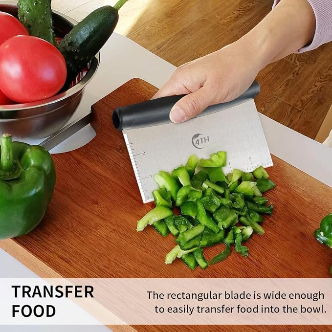 Stainless Steel Dough Bench Scraper & Chopper, Pastry Cutter - Image 6
