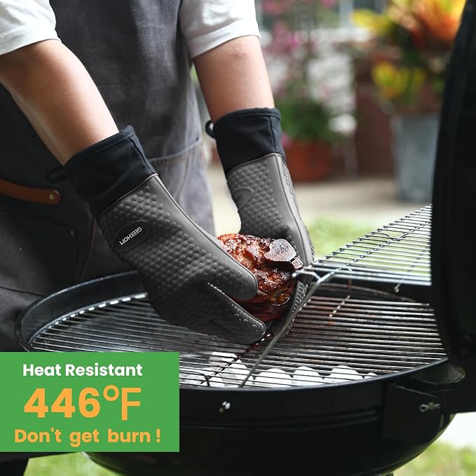 GEEKHOM BBQ Gloves Heat Resistant Oven Mitts - Image 4
