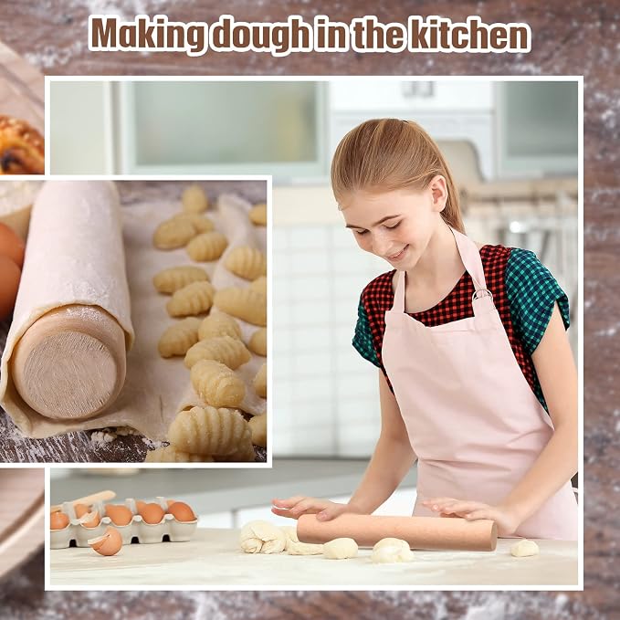 Patelai 20 Pieces Small Wooden Rolling Pin, Dumpling Dough Roller Wooden Mini - Image 4