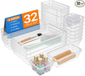 StorMiracle 32 PCS Clear Plastic Drawer Organizer Set, 4-Size vanity organizer by StorMiracle