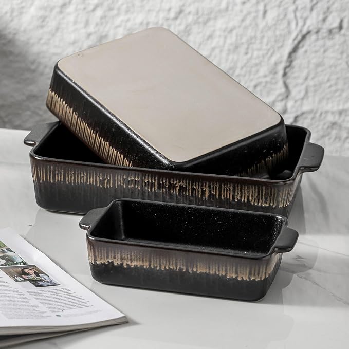 KOOV Bakeware Set, Ceramic Baking Dish, Rectangular Baking Pans Set, Casserole - Image 8