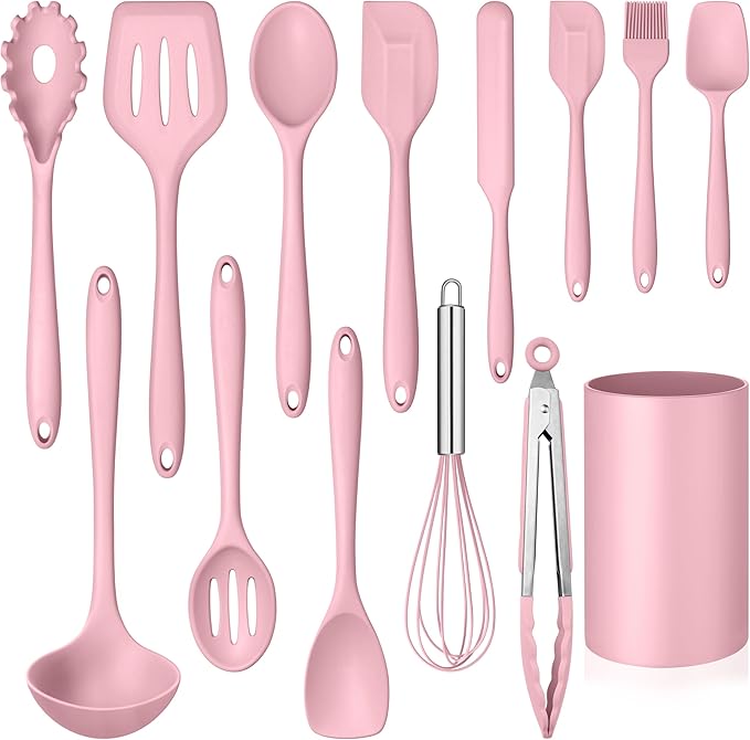 LIANYU 14 Pcs Kitchen Utensils Set, Silicone Cooking Utensils Spatula Set by LIANYU