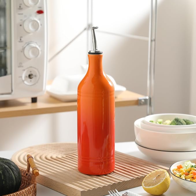 Sweejar Large Ceramic Olive Oil Dispenser Bottle, Opaque Oil Cruet Protects to - Image 5
