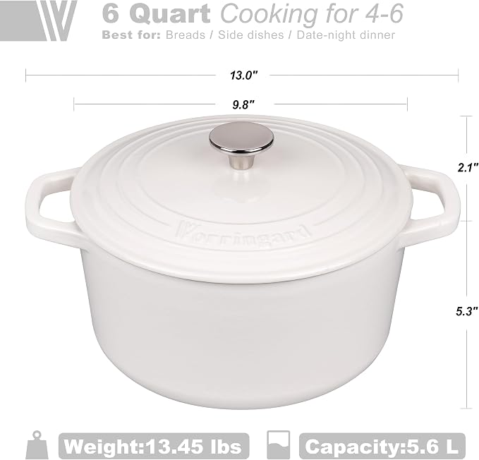 VORRINGARD Enameled Cast Iron Dutch Oven Pot - Image 2