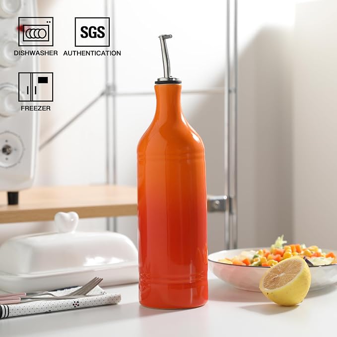 Sweejar Large Ceramic Olive Oil Dispenser Bottle, Opaque Oil Cruet Protects to - Image 2