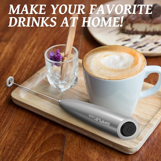 SIMPLETASTE Milk Frother Handheld Electric Foam Maker, Drink Mixer - Image 7