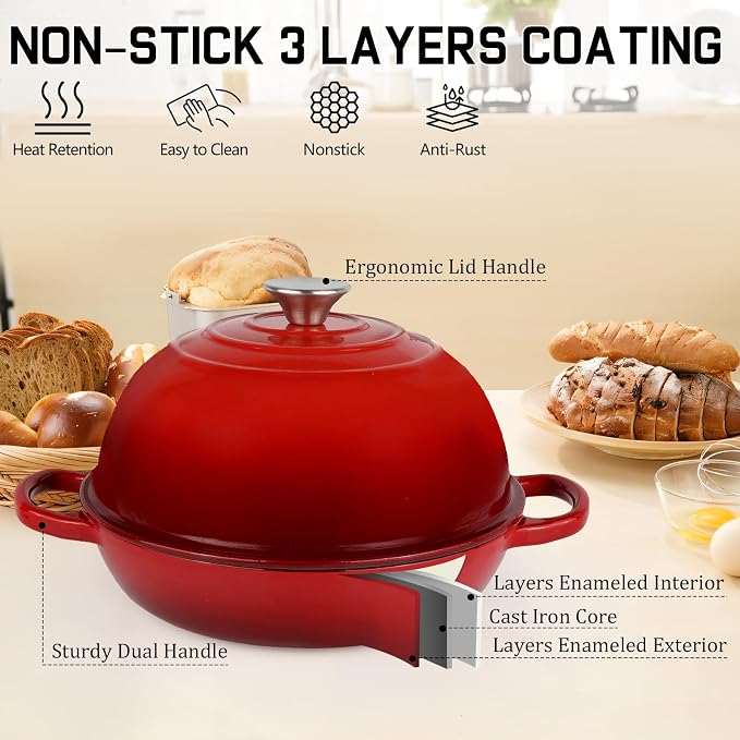 Enameled Cast Iron Bread Oven, Dutch Oven Pot - Image 3