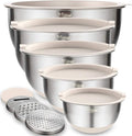 Wildone Mixing Bowls with Airtight Lids Set, with Grater Attachments & Non-Slip by Wildone