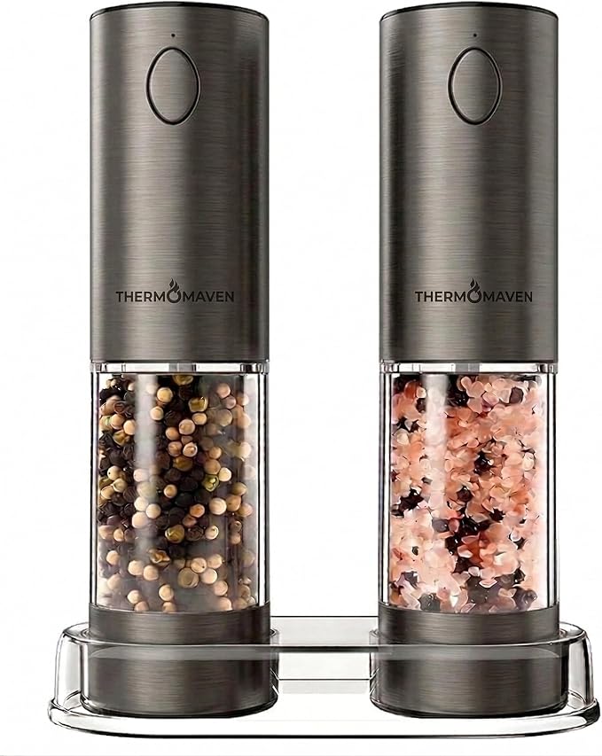 ThermoMaven Electric Salt and Pepper Grinder Set, 110ml Larger Rechargeable by ThermoMaven
