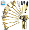 Gold Cooking Utensils Set, Berglander Stainless Steel 13 Pieces Kitchen by Berglander