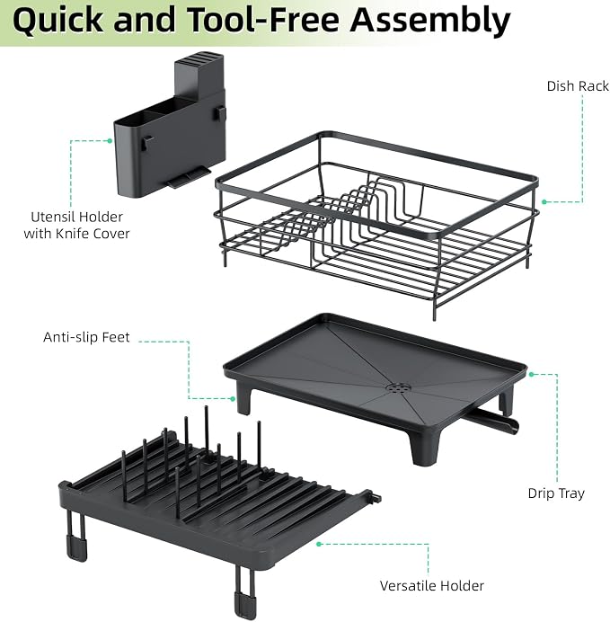 TOOLF Extendable Dish Drying Rack, Large Expandable Dish Drainer, Dryer Rack - Image 8