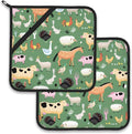 Funny Farm Animals Horse Cow Pot Holder Set of 2, Heat Resistant Potholders by Larkverk