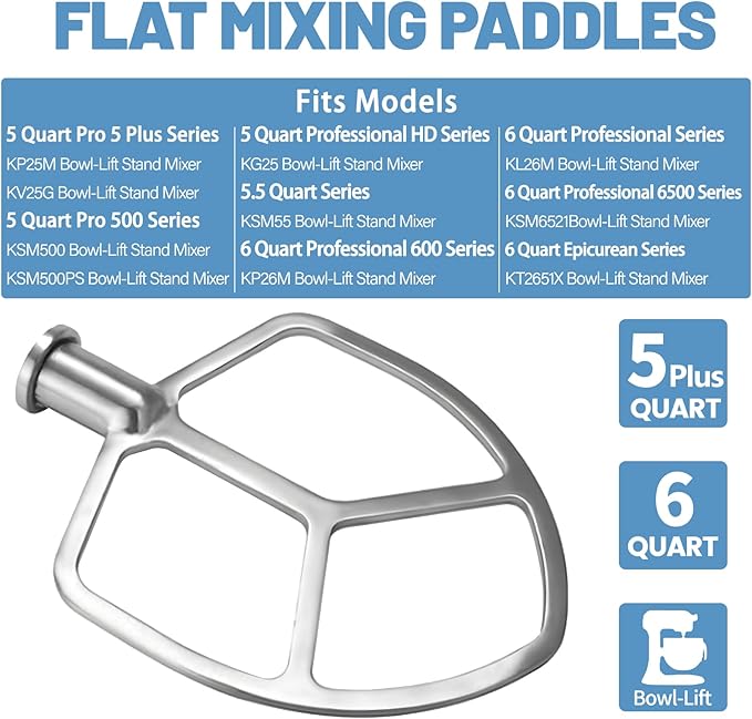 Stainless Steel Flat Beater Attachment Compatible - Image 4
