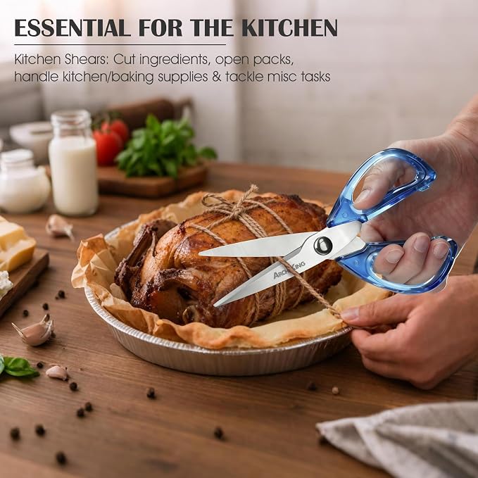 8.0inch Kitchen Shears, Sharp Stainless Steel Meat & Poultry Scissors, - Image 8