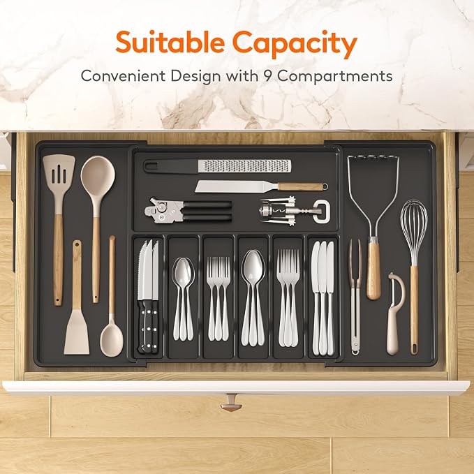 Lifewit Silverware Drawer Organizer, Expandable Utensil Tray - Image 3