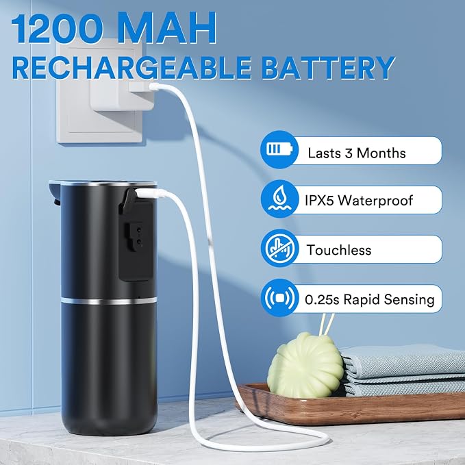Automatic Liquid Soap Dispenser Touchless, Rechargeable Electric Dish ＆ Hand - Image 6