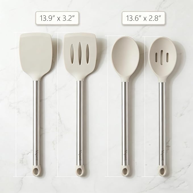 Vayvnt 4 Pieces Silicone Kitchen Spatula Utensils Set, Silicone Cooking Utensils - Image 2