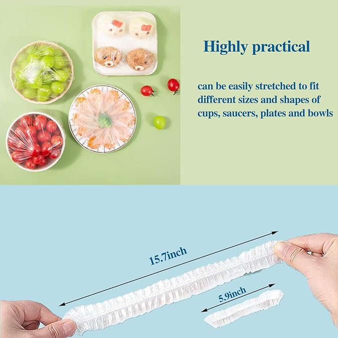 200PCS Reusable Elastic Bowl Covers, Plastic Food Covers - Image 4