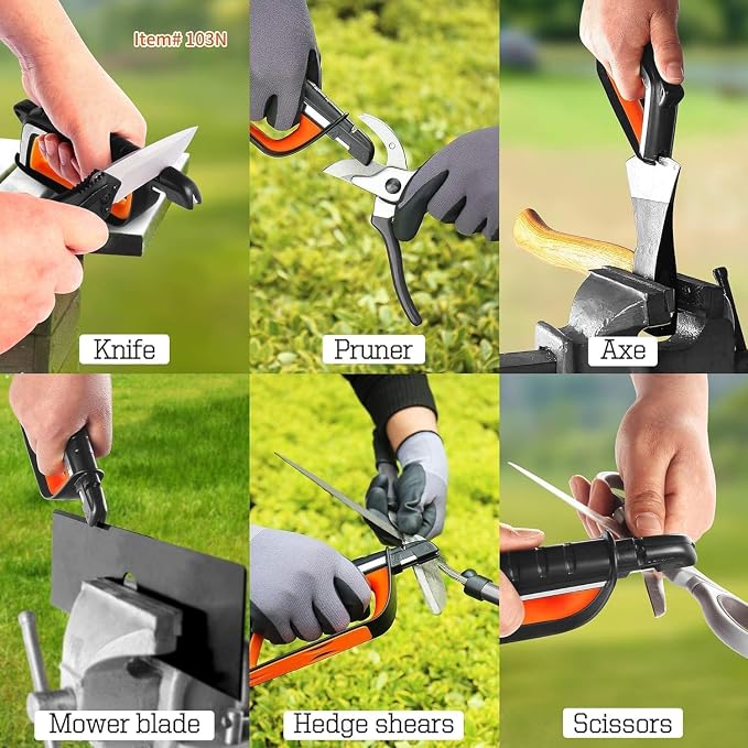 SHARPAL Pocket Knife Sharpener & Garden Tool Sharpener, Sharpening Straight and - Image 7