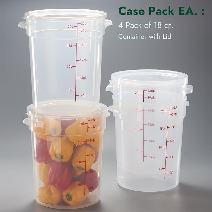 CURTA 22 Quart Translucent Round Food Storage Container - Image 3