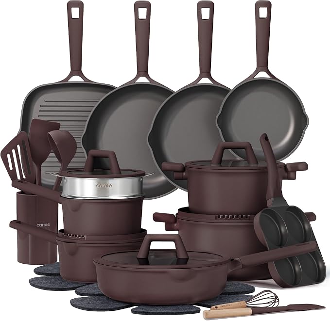 CAROTE 31PCS Pots and Pans Set, Nonstick Cookware Set Kitchen Non Stick by CAROTE